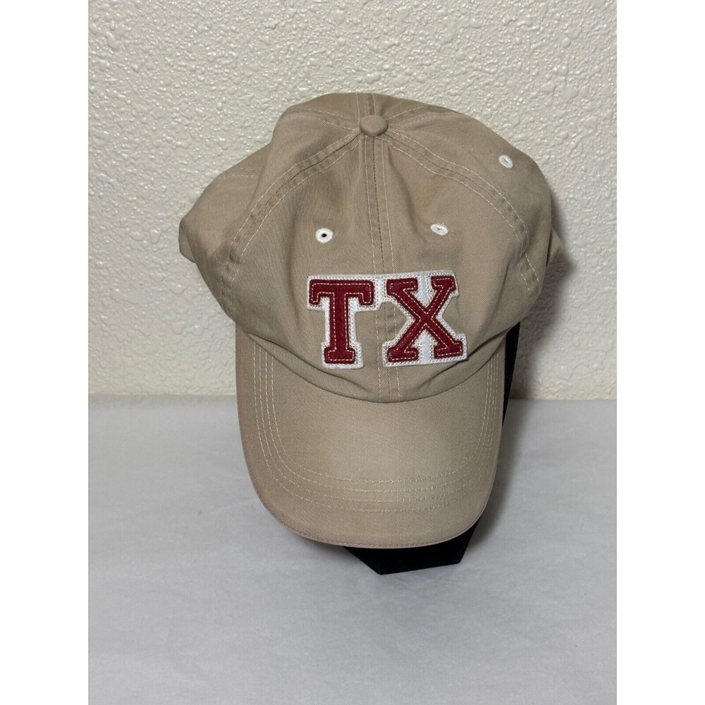 Texas Lone Star State Embroidered Cap Falcon Headwear Adjustable Strap Beige Red